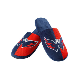 Washington Capitals NHL Mens Team Logo Staycation Slippers