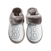 Boston Red Sox MLB Womens Glitter Open Back Fur Moccasin Slippers