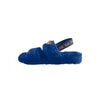 New York Mets MLB Womens Heel Strap Wordmark Fur Slide