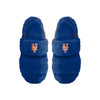 New York Mets MLB Womens Heel Strap Wordmark Fur Slide