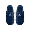 New York Yankees MLB Womens Heel Strap Wordmark Fur Slide