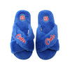 Chicago Cubs MLB Womens Script Wordmark Fur Cross Slide