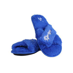 Los Angeles Dodgers MLB Womens Script Wordmark Fur Cross Slide