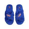 New York Mets MLB Womens Script Wordmark Fur Cross Slide