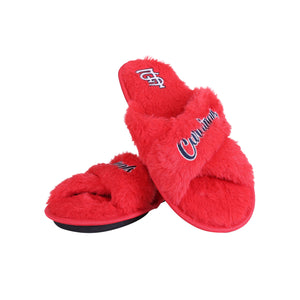St Louis Cardinals MLB Womens Script Wordmark Fur Cross Slide