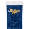 Michigan Wolverines NCAA Womens Cable Knit Footy Slipper Socks