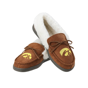 Iowa Hawkeyes NCAA Womens Tan Moccasin Slippers