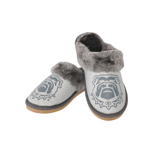 Georgia Bulldogs NCAA Womens Glitter Open Back Fur Moccasin Slippers