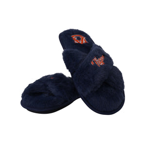 Auburn Tigers NCAA Womens Script Wordmark Fur Cross Slide