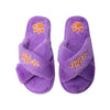 Clemson Tigers NCAA Womens Script Wordmark Fur Cross Slide