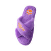 Clemson Tigers NCAA Womens Script Wordmark Fur Cross Slide