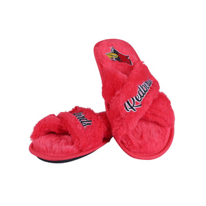 Illinois State Redbirds NCAA Womens Script Wordmark Fur Cross Slide