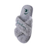 Michigan State Spartans NCAA Womens Script Wordmark Fur Cross Slide