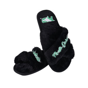 North Dakota Bison NCAA Womens Script Wordmark Fur Cross Slide