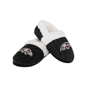 Baltimore Ravens NFL Womens Team Color Fur Moccasin Slippers