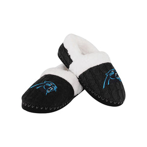 Carolina Panthers NFL Womens Team Color Fur Moccasin Slippers