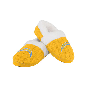 Los Angeles Chargers NFL Womens Team Color Fur Moccasin Slippers
