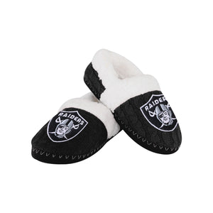 Las Vegas Raiders NFL Womens Team Color Fur Moccasin Slippers