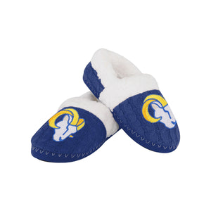 Los Angeles Rams NFL Womens Team Color Fur Moccasin Slippers