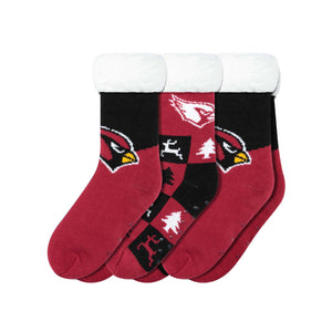Arizona Cardinals NFL Womens Fan Footy 3 Pack Slipper Socks