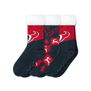 Houston Texans NFL Womens Fan Footy 3 Pack Slipper Socks