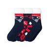 New England Patriots NFL Womens Fan Footy 3 Pack Slipper Socks