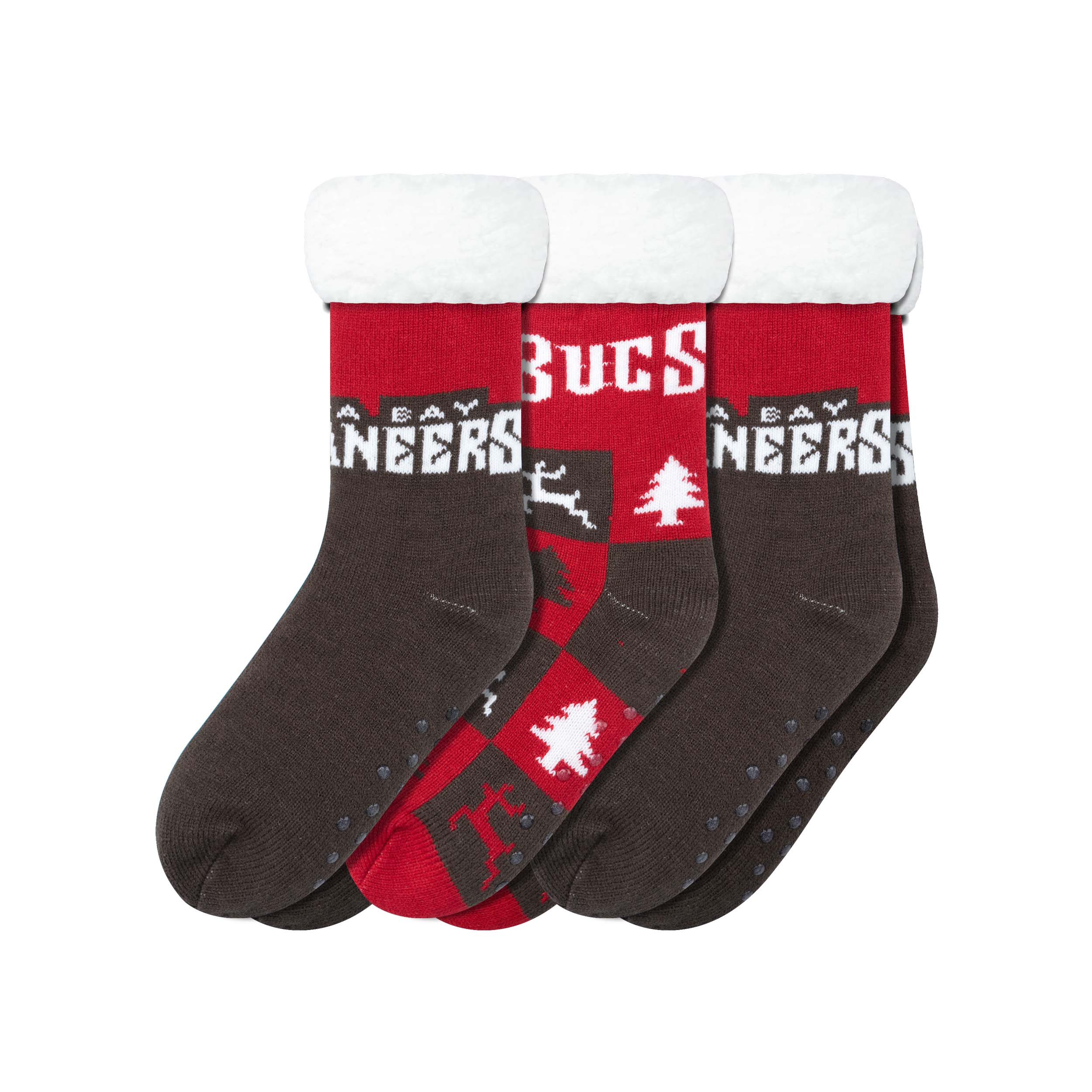 Tampa Bay Buccaneers NFL Womens Fan Footy 3 Pack Slipper Socks