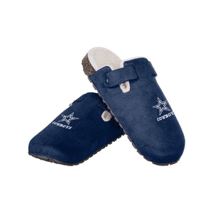 Dallas Cowboys NFL Womens Fur Buckle Clog Slippers