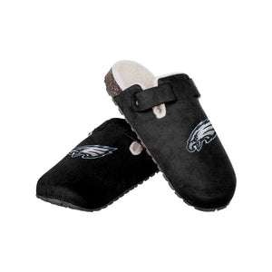 Philadelphia Eagles NFL Womens Fur Buckle Clog Slippers
