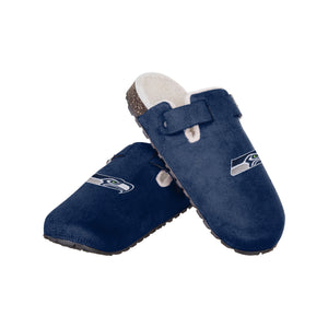 Seattle Seahawks NFL Womens Fur Buckle Clog Slippers