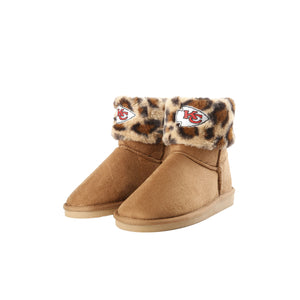 Buffalo Bills NFL Womens Cheetah Fur Boots