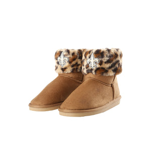 Buffalo Bills NFL Womens Cheetah Fur Boots