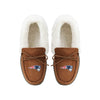 New England Patriots NFL Womens Tan Moccasin Slippers