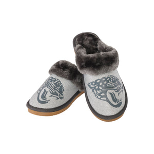 Jacksonville Jaguars NFL Womens Glitter Open Back Fur Moccasin Slippers