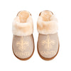 New Orleans Saints NFL Womens Glitter Open Back Fur Moccasin Slippers