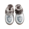 Las Vegas Raiders NFL Womens Glitter Open Back Fur Moccasin Slippers