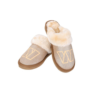 Washington Commanders NFL Womens Glitter Open Back Fur Moccasin Slippers