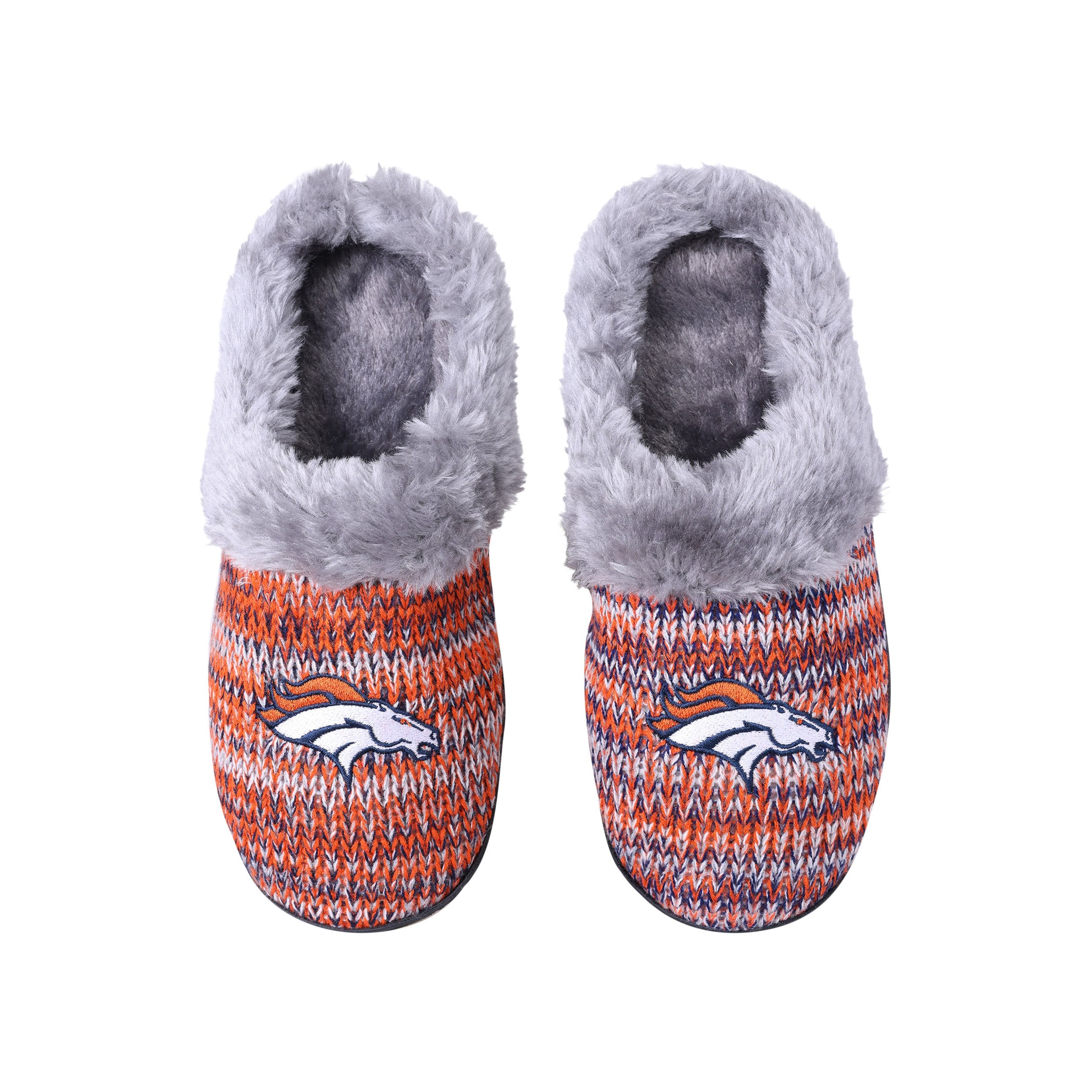 Denver Broncos NFL Womens Fur Team Color Moccasin Slippers