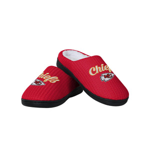 Kansas City Chiefs NFL Womens Sherpa Lined Memory Foam Slippers