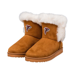 New Orleans Saints NFL Womens White Fur Boots