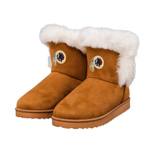Washington Commanders NFL Womens White Fur Boots