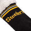 Pittsburgh Steelers NFL Womens Stripe Logo Tall Footy Slipper Socks