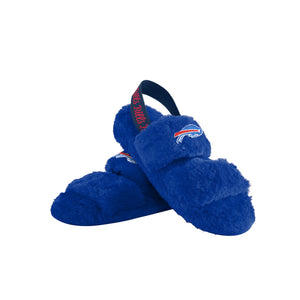 Buffalo Bills NFL Womens Heel Strap Wordmark Fur Slide