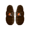 Cleveland Browns NFL Womens Heel Strap Wordmark Fur Slide