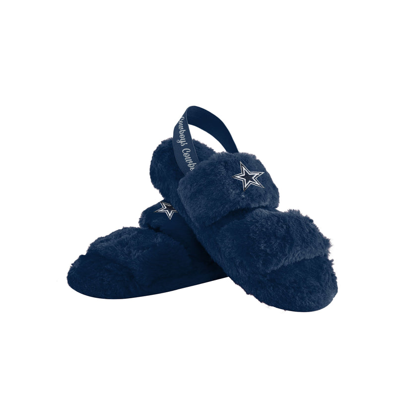 Dallas Cowboys NFL Womens Fur Team Color Moccasin Slippers