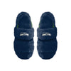 Seattle Seahawks NFL Womens Heel Strap Wordmark Fur Slide