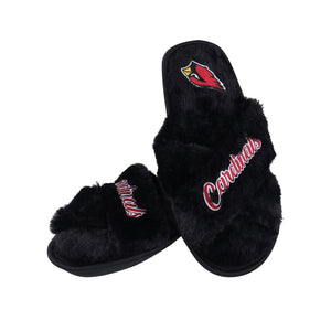 Arizona Cardinals NFL Womens Script Wordmark Fur Cross Slide