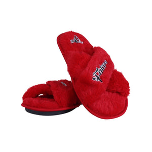 Atlanta Falcons NFL Womens Script Wordmark Fur Cross Slide