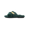 Green Bay Packers NFL Womens Script Wordmark Fur Cross Slide