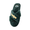 Green Bay Packers NFL Womens Script Wordmark Fur Cross Slide